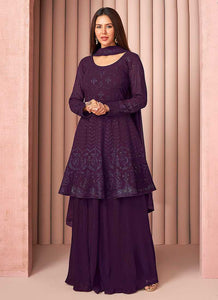 Purple Heavy Embroidered Stylish Sharara Suit fashionandstylish.myshopify.com