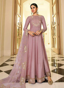 Purple Heavy Neck Embroidered Gown Style Anarkali fashionandstylish.myshopify.com