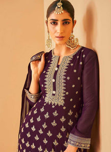 Purple Sequin Embroidered Designer Kalidar Anarkali fashionandstylish.myshopify.com