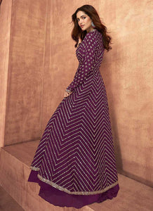 Purple Sequin Embroidered Stylish Jacket Style Lehenga fashionandstylish.myshopify.com