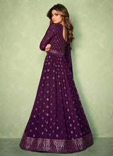 Load image into Gallery viewer, Purple Sequins Embroidered Jacket Style Anarkali Suit fashionandstylish.myshopify.com
