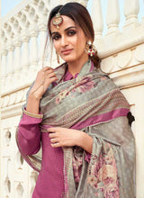 Load image into Gallery viewer, Purple Silk Work Embroidered Gharara Style Suit fashionandstylish.myshopify.com
