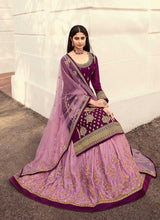 Load image into Gallery viewer, Purple and Gold Heavy Embroidered Festive Wear Lehenga fashionandstylish.myshopify.com
