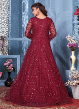 Load image into Gallery viewer, Red Floral Heavy Embroidered Gown Style Anarkali fashionandstylish.myshopify.com
