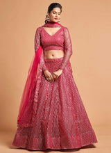 Load image into Gallery viewer, Red Sequin Heavy Embroidered Designer Lehenga Choli fashionandstylish.myshopify.com
