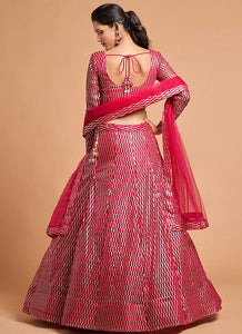 Red Sequin Heavy Embroidered Designer Lehenga Choli fashionandstylish.myshopify.com