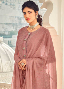 Rouge Pink and Grey Embroidered Sharara Style Suit fashionandstylish.myshopify.com
