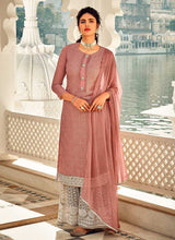 Load image into Gallery viewer, Rouge Pink and Grey Embroidered Sharara Style Suit fashionandstylish.myshopify.com
