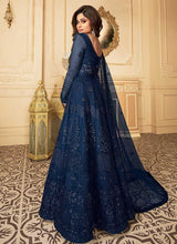 Load image into Gallery viewer, Royal Blue Heavy Embroidered Kalidar Gown Style Anarkali fashionandstylish.myshopify.com
