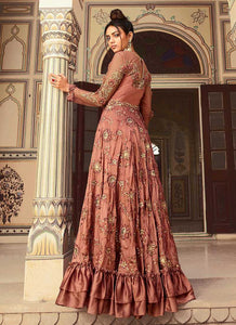 Rust Pink Heavy Embroidered Gown Style Anarkali fashionandstylish.myshopify.com