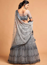 Load image into Gallery viewer, Silver Grey Floral Heavy Embroidered Designer Lehenga Choli fashionandstylish.myshopify.com
