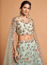 Load image into Gallery viewer, Sky Blue Floral Heavy Embroidered Designer Lehenga Choli fashionandstylish.myshopify.com

