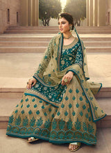 Load image into Gallery viewer, Teal Heavy Embroidered Designer Palazzo Style Suit fashionandstylish.myshopify.com

