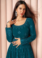 Load image into Gallery viewer, Teal Heavy Embroidered Stylish Sharara Suit fashionandstylish.myshopify.com
