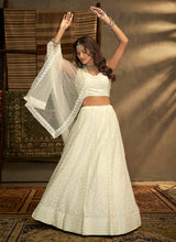 Load image into Gallery viewer, White And Gold Stylish Embroidered Lehenga Choli
