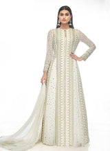 Load image into Gallery viewer, White and Gold Mirror Embroidered Indo Western Style Lehenga fashionandstylish.myshopify.com
