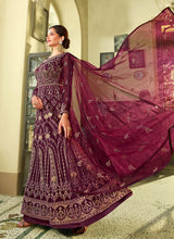 Load image into Gallery viewer, Wine Heavy Embroidered Kalidar Anarkali Suit
