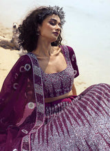 Load image into Gallery viewer, Wine Sequins Embroidered Stylish Lehenga Choli fashionandstylish.myshopify.com
