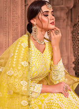 Load image into Gallery viewer, Yellow Color Heavy Embroidered Gown Style Anarkali fashionandstylish.myshopify.com
