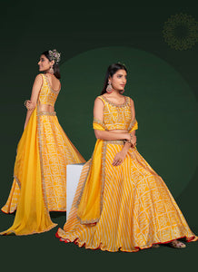 Yellow Colour Embroidered Stylish Lehenga Choli