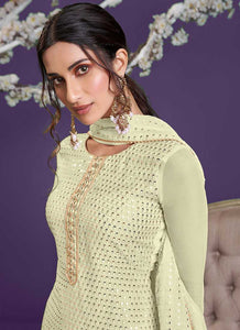 Yellow Embroidered Gharara Style Suit fashionandstylish.myshopify.com