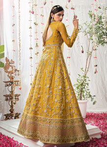 Yellow Heavy Embroidered Designer Kalidar Anarkali Suit fashionandstylish.myshopify.com