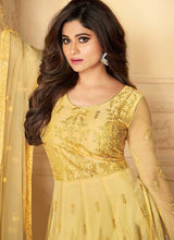 Load image into Gallery viewer, Yellow Heavy Embroidered Kalidar Gown Style Anarkali fashionandstylish.myshopify.com
