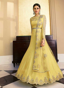 Yellow Heavy Neck Embroidered Gown Style Anarkali fashionandstylish.myshopify.com