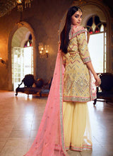 Load image into Gallery viewer, Yellow Mirror Embroidered Gharara Style Suit fashionandstylish.myshopify.com
