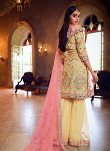 Yellow Mirror Embroidered Gharara Style Suit fashionandstylish.myshopify.com