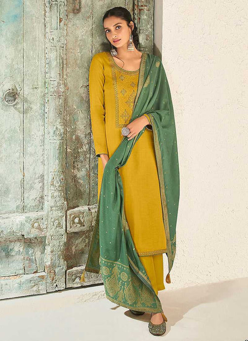 Yellow and Green Splendid Embroidered Pant Style Suit fashionandstylish.myshopify.com