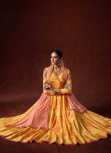 Load image into Gallery viewer, Yellow and Pink Embroidered Anarkali Style Gown fashionandstylish.myshopify.com
